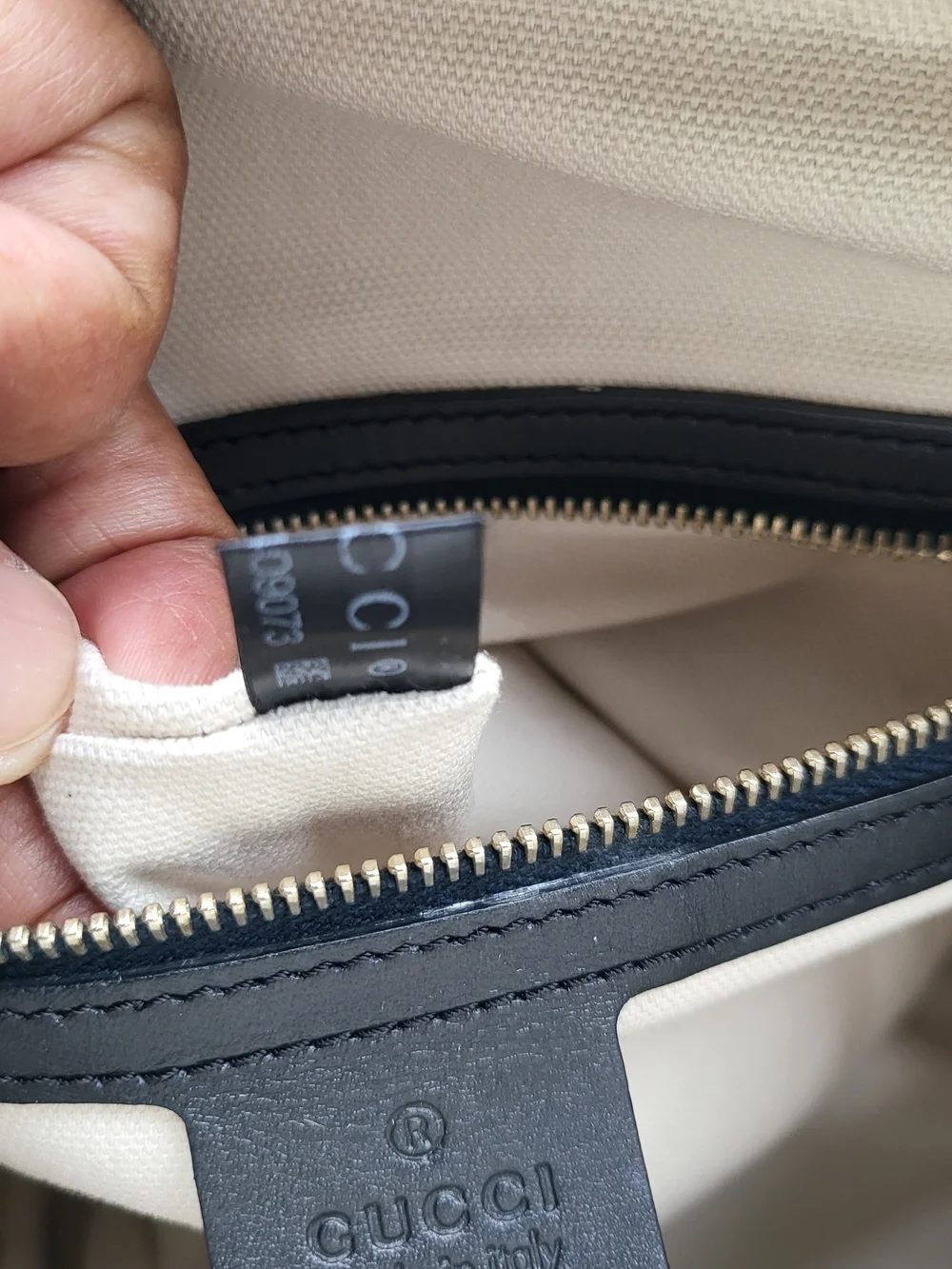 GUCCI Monogram Selleria Calfskin Vintage Web Medium Boston Black, Auth. w/COA..